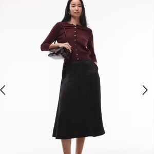 ARKET satin skirt in black